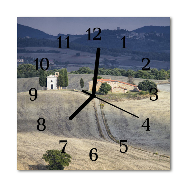 Glass Kitchen Clock Landscape landscape green