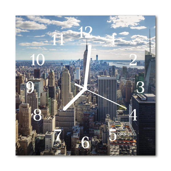 Glass Kitchen Clock City City Multi-Coloured