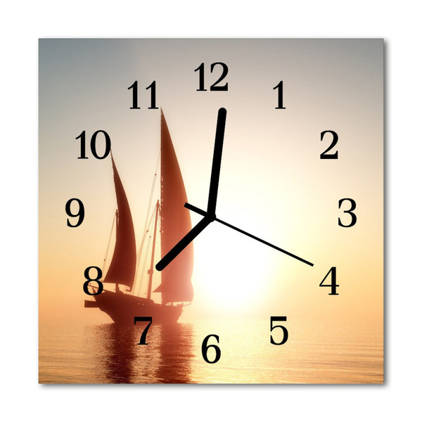 Glass Kitchen Clock Sailboat vehicles multi-coloured