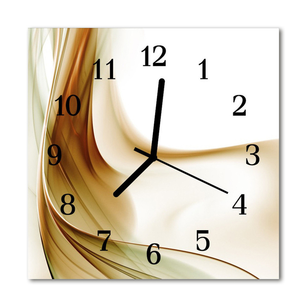 Glass Kitchen Clock Abstract abstract art brown