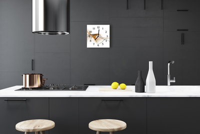 Glass Kitchen Clock Abstract art multi-coloured