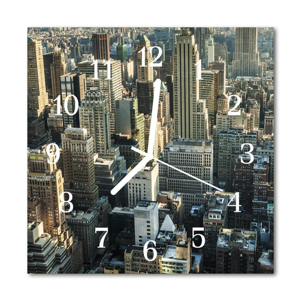 Glass Kitchen Clock Skyline Beverages Multi-Coloured