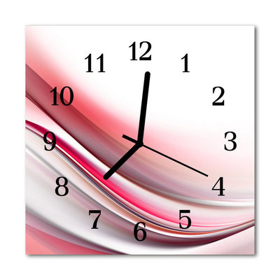 Glass Kitchen Clock Abstract art red