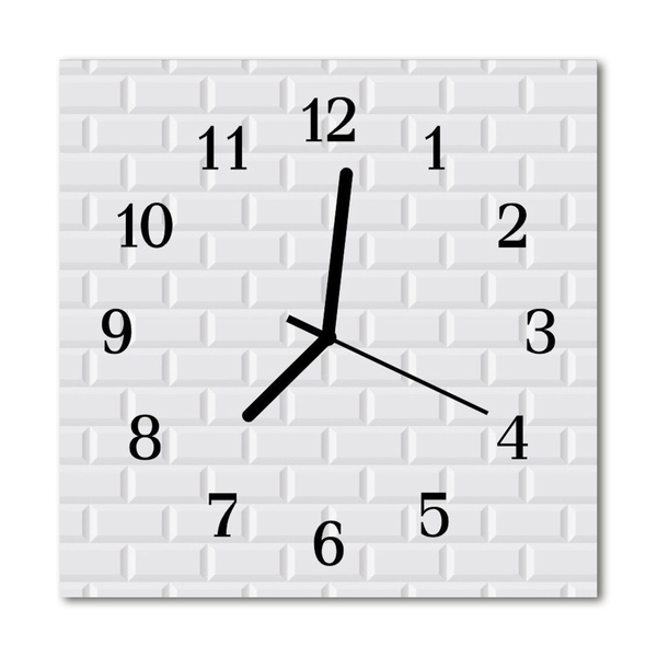 Glass Kitchen Clock Brick architecture white