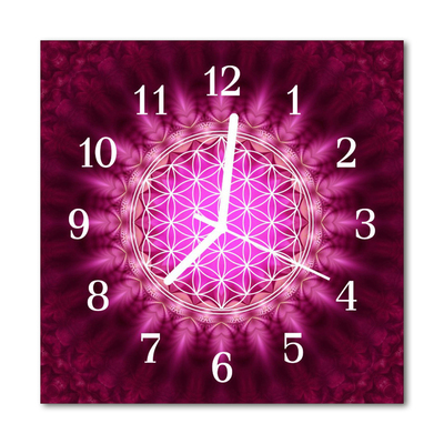 Glass Kitchen Clock Abstract Abstract Art Pink