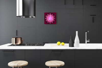 Glass Kitchen Clock Abstract Abstract Art Pink