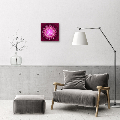 Glass Kitchen Clock Abstract Abstract Art Pink