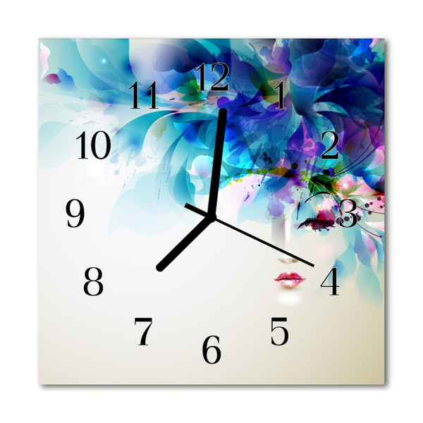 Glass Kitchen Clock Abstract abstract art blue