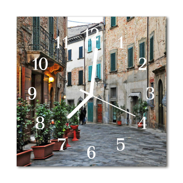 Glass Kitchen Clock Alley Architecture Multi-Coloured