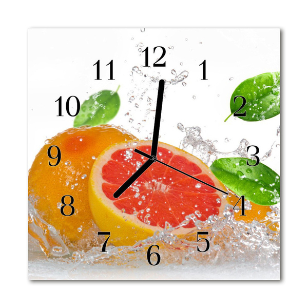 Glass Wall Clock Grapefruit grapefruit orange