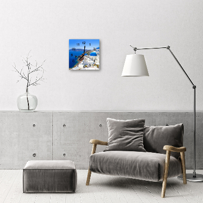 Glass Wall Clock Santorini santorini blue