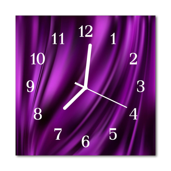 Glass Wall Clock Abstract Art Purple