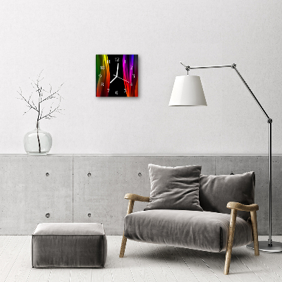 Glass Wall Clock Abstract Abstract Art Multi-Coloured