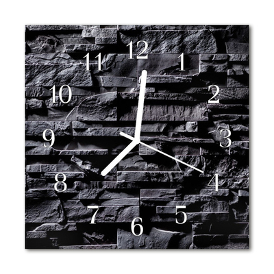 Glass Wall Clock Stones Stones Grey