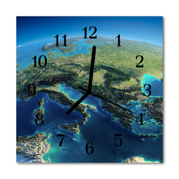 Glass Wall Clock Earth earth blue