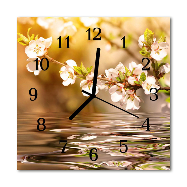 Glass Wall Clock Flowers flowers multi-coloured