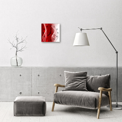 Glass Wall Clock Abstract abstract art red