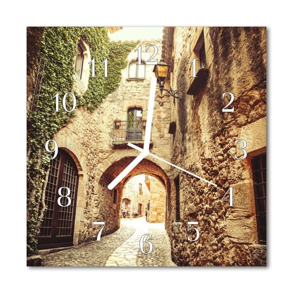 Glass Wall Clock Alley Architecture Brown