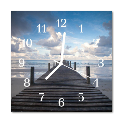 Glass Wall Clock Bridge Architecture Multi-Coloured