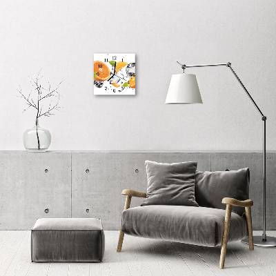 Glass Wall Clock Oranges fruit orange