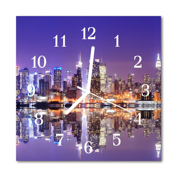 Glass Wall Clock City City Multi-Coloured