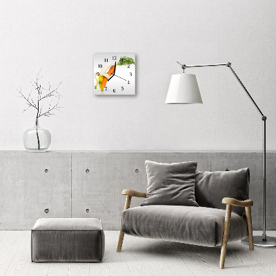 Glass Wall Clock Carrots banana carrots banana orange