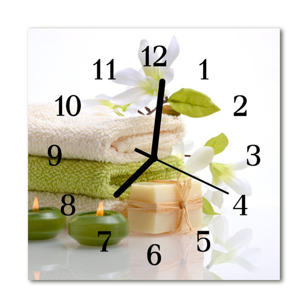 Glass Wall Clock Spa soap spa soap green