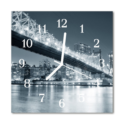 Glass Wall Clock Bridge Architecture Grey