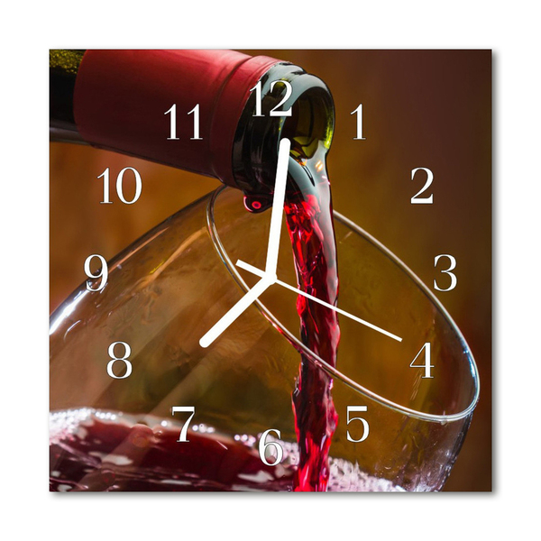 Glass Wall Clock Wine Food and Drinks Red