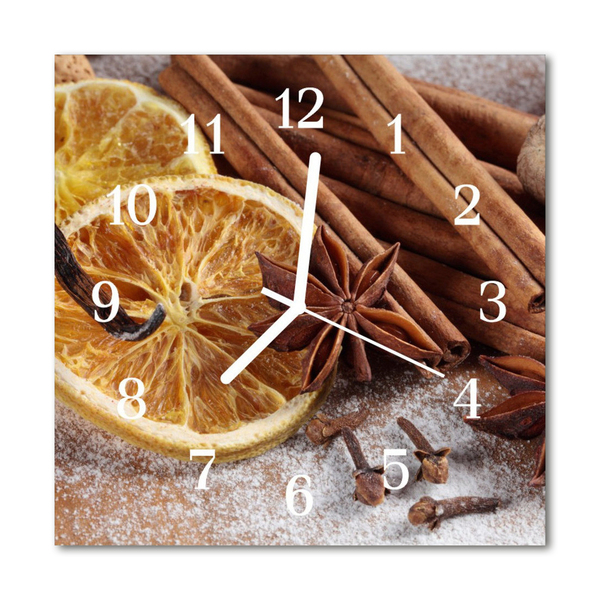 Glass Wall Clock Cinnamon Anise Cinnamon Anise Brown