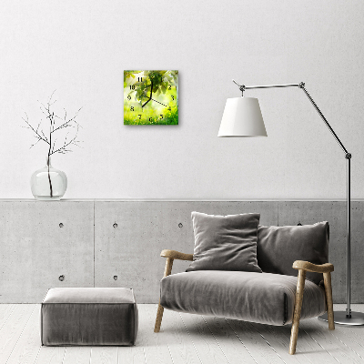 Glass Wall Clock Apple tree apple tree green