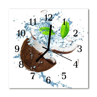 Glass Wall Clock Coconut food and drinks brown