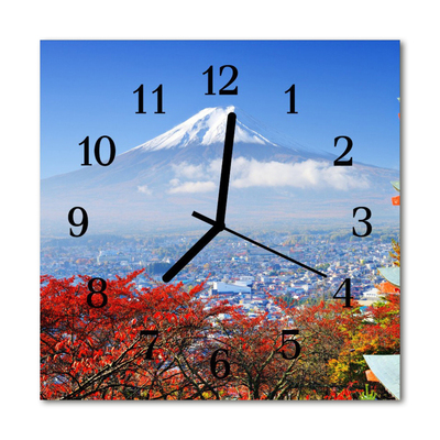 Glass Wall Clock Mountain landscape multi-coloured