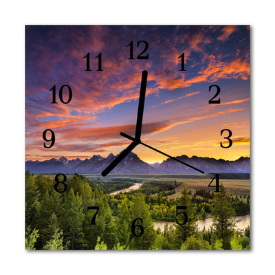 Glass Wall Clock Landscape landscape multi-coloured