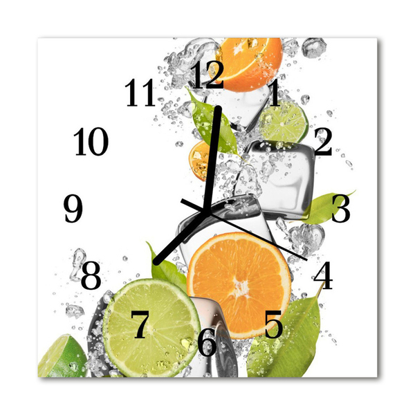 Glass Wall Clock Citrus fruits fruit multi-coloured