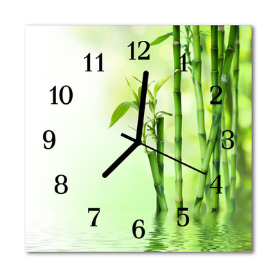 Glass Wall Clock Bamboo bamboo green