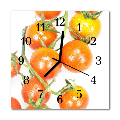 Glass Wall Clock Tomatoes tomatoes red