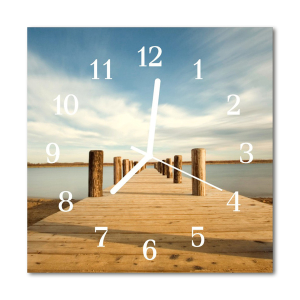 Glass Wall Clock Bridge Architecture Brown