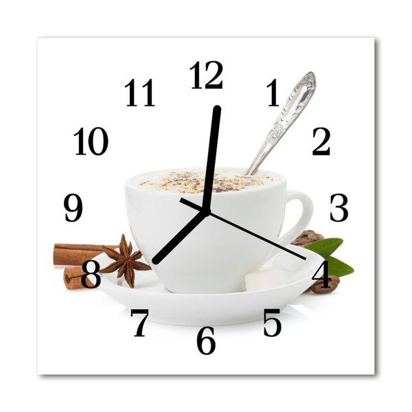 Glass Wall Clock Cup of anise food and drinks anise white