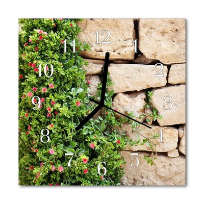 Glass Wall Clock Stones Nature Stones Nature Green