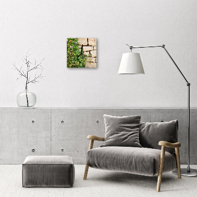 Glass Wall Clock Stones Nature Stones Nature Green