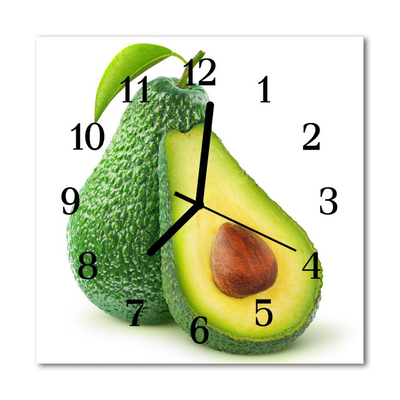 Glass Wall Clock Avocado avocado green