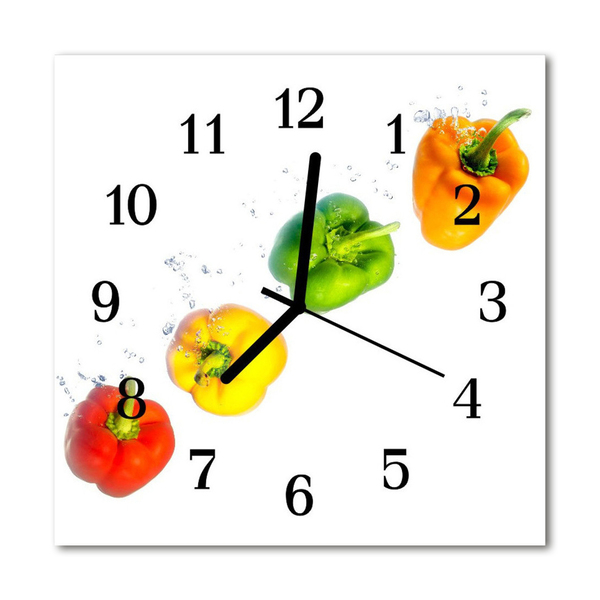 Glass Wall Clock Paprika paprika multi-coloured