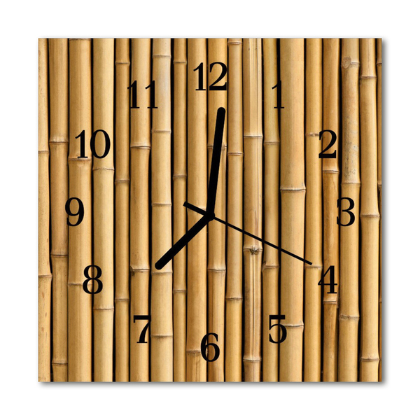 Glass Wall Clock Bamboo bamboo brown