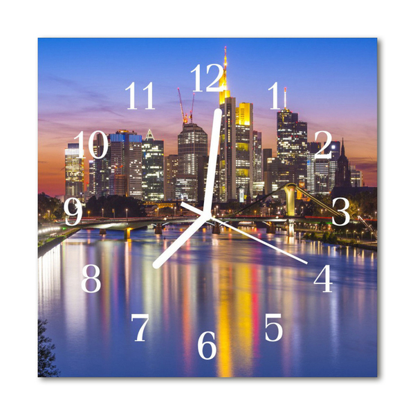 Glass Wall Clock Skyline Beverages Multi-Coloured