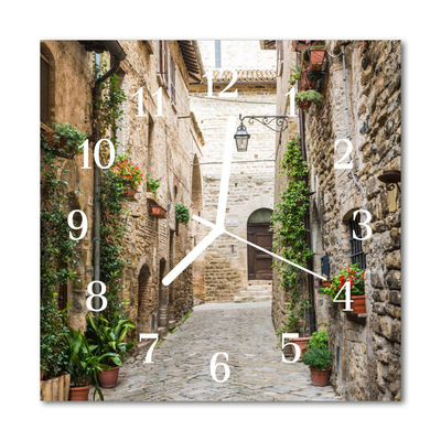 Glass Wall Clock Alley Architecture Brown