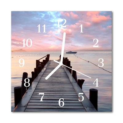 Glass Wall Clock Bridge Architecture Pink