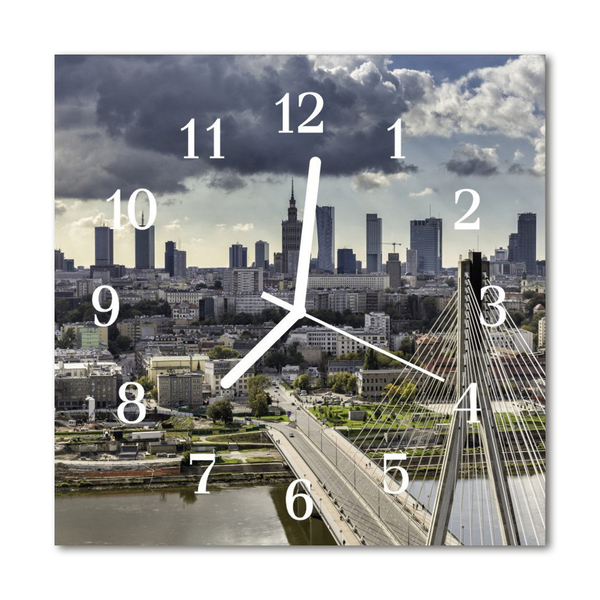 Glass Wall Clock Warsaw Warsaw Grey