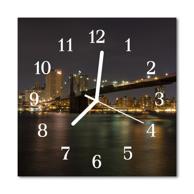 Glass Wall Clock Skyline Beverages Black