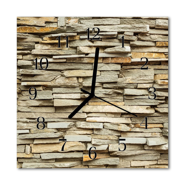 Glass Wall Clock Stones stones grey